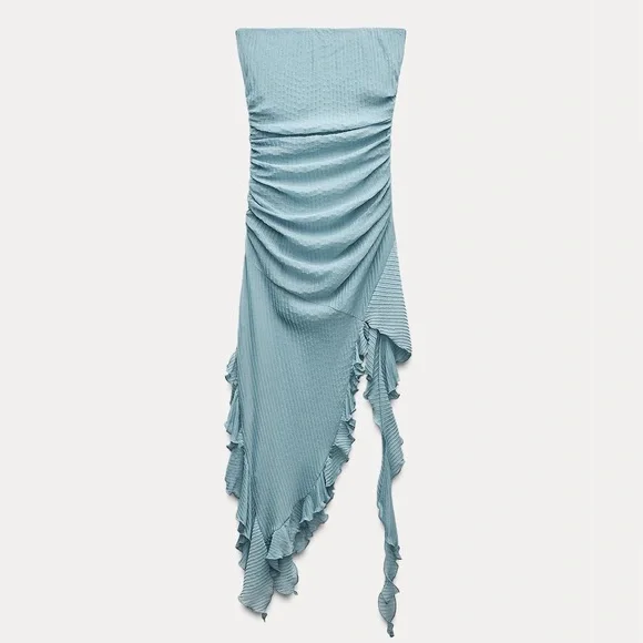 Zara | Dresses | Zara Pleated Ruffle Dress | Poshmark